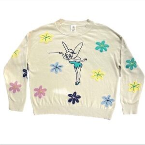 Disney Sweater - Womens Large - Creme - Peter Pan - Knit Tinker Bell Knit